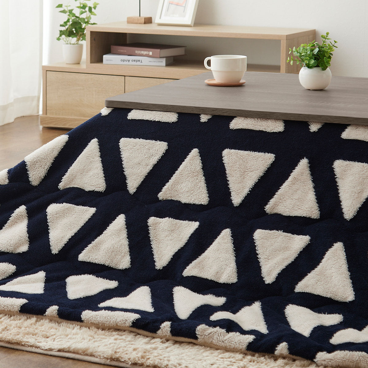 こたつテーブル+こたつ掛け布団 セット 長方形 120cm