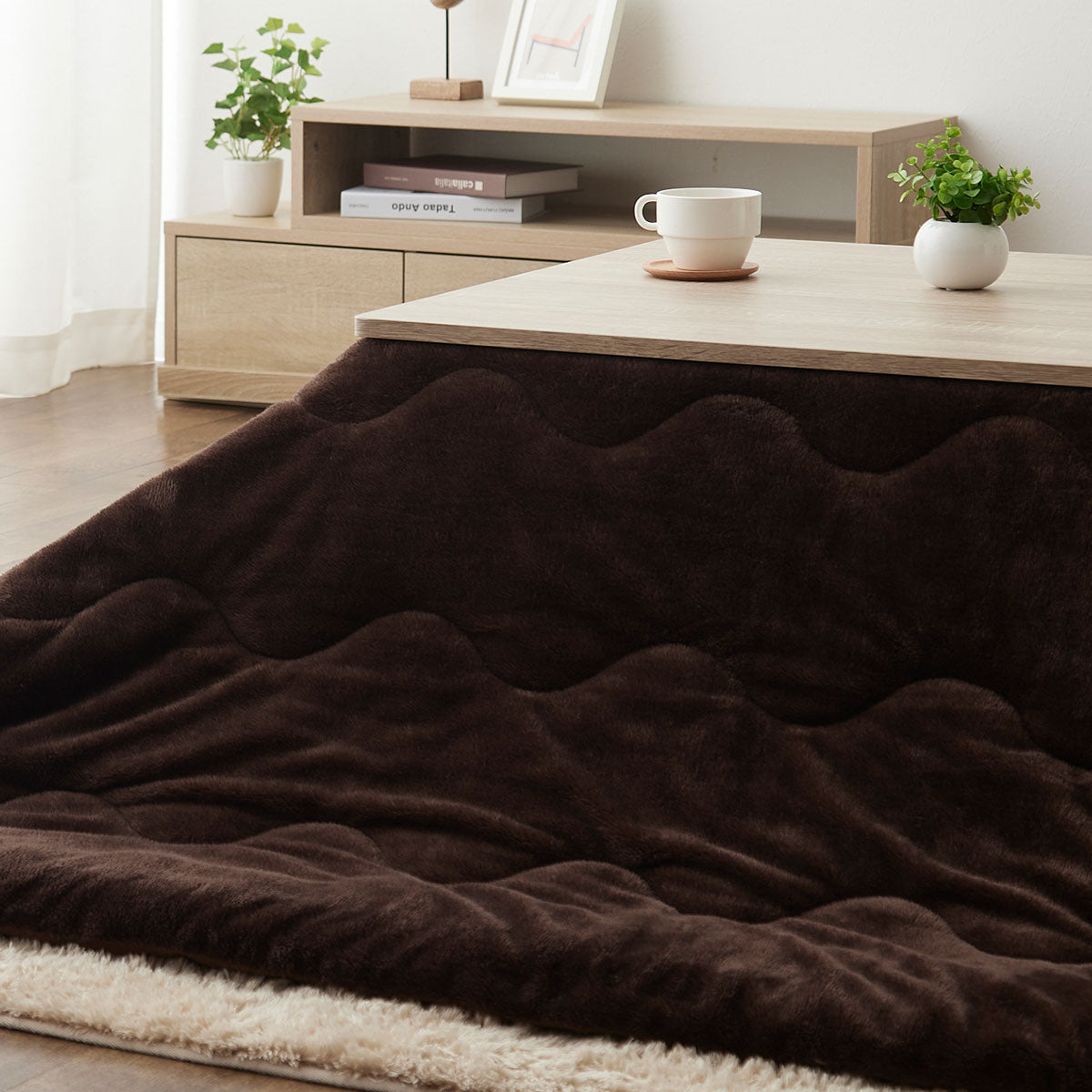 こたつテーブル+こたつ掛け布団 セット 長方形 120cm