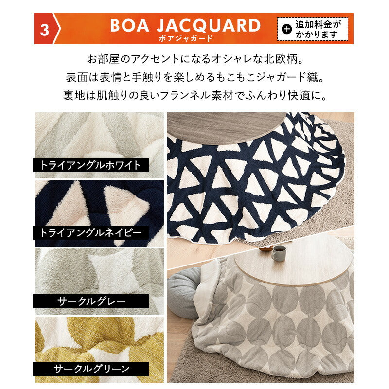 こたつテーブル+こたつ掛け布団 セット 円形 直径78cm