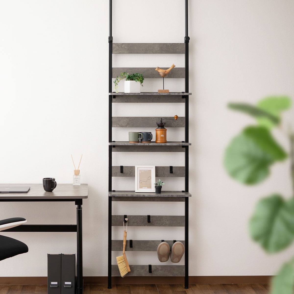 ウォールラック 幅60cm 幅80cm つっぱりタイプ 突っ張り棚 突っ張りラック ウォールシェルフ 収納棚 飾り棚 間仕切り 壁面収納 リビング収納 収納家具 ディスプレイ 賃貸 HEIM