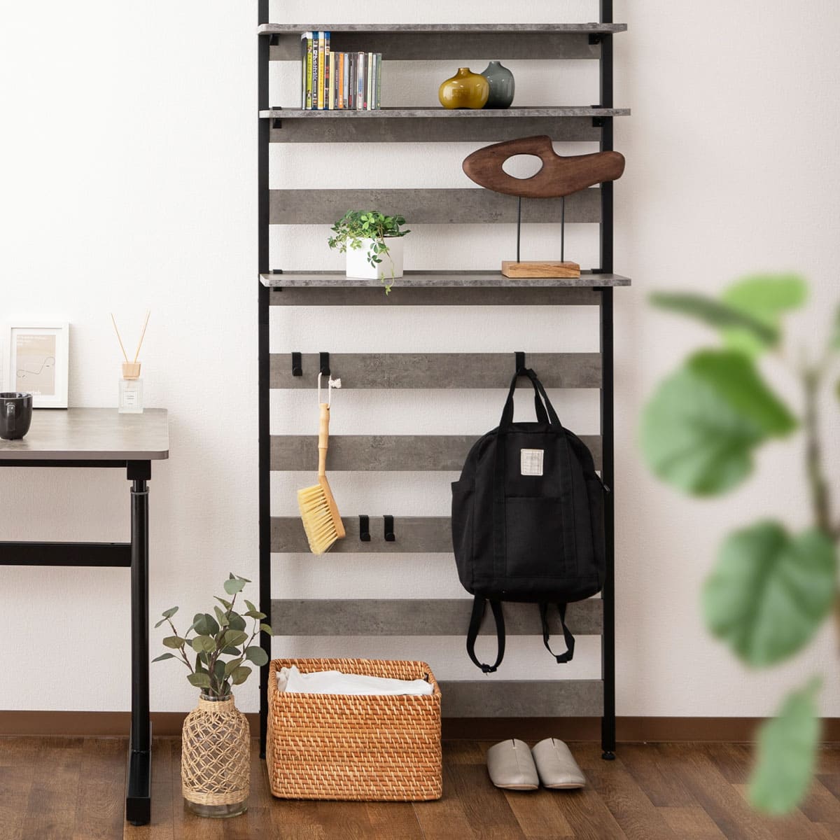 ウォールラック 幅60cm 幅80cm つっぱりタイプ 突っ張り棚 突っ張りラック ウォールシェルフ 収納棚 飾り棚 間仕切り 壁面収納 リビング収納 収納家具 ディスプレイ 賃貸 HEIM