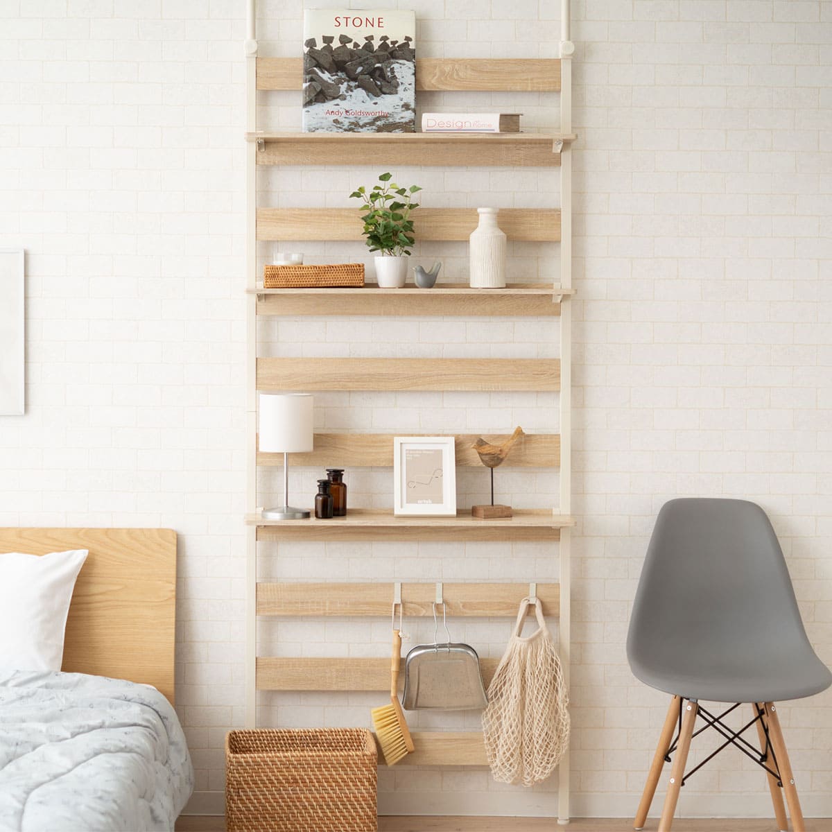 ウォールラック 幅60cm 幅80cm つっぱりタイプ 突っ張り棚 突っ張りラック ウォールシェルフ 収納棚 飾り棚 間仕切り 壁面収納 リビング収納 収納家具 ディスプレイ 賃貸 HEIM