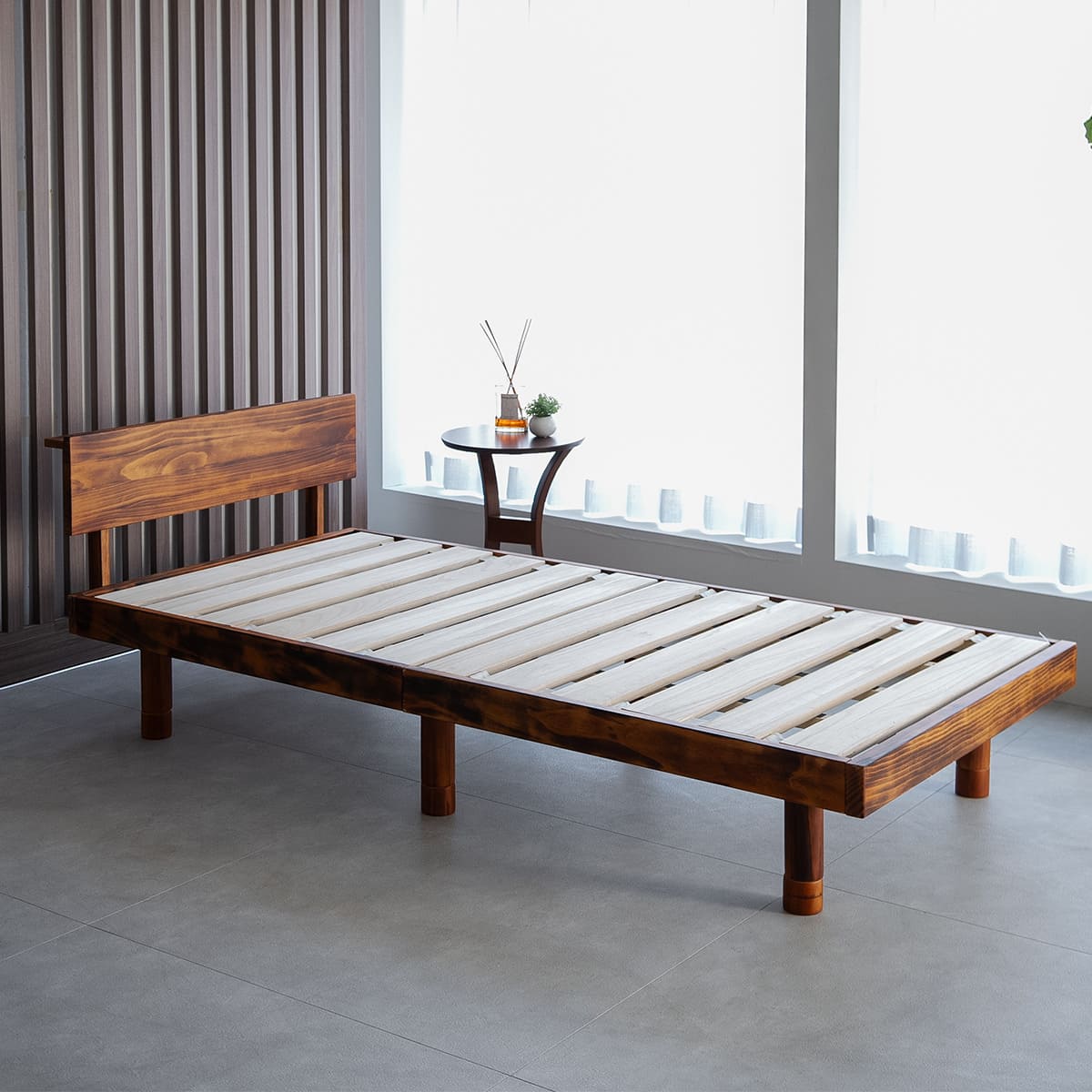 丈夫なすのこベッド シングルサイズ ベッドフレーム 頑丈 天然木 無垢材 すのこ スノコ ベッド 抗菌 調湿 保温 高通気 湿気対策 カビ対策 青山ショールーム体験可