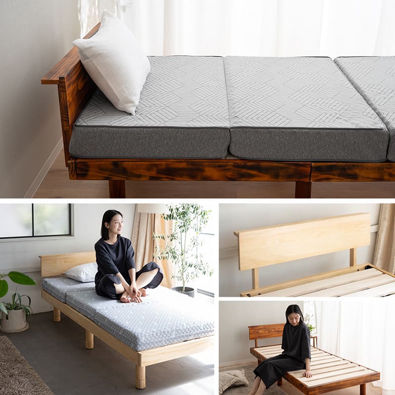 丈夫なすのこベッド シングルサイズ ベッドフレーム 頑丈 天然木 無垢材 すのこ スノコ ベッド 抗菌 調湿 保温 高通気 湿気対策 カビ対策 青山ショールーム体験可