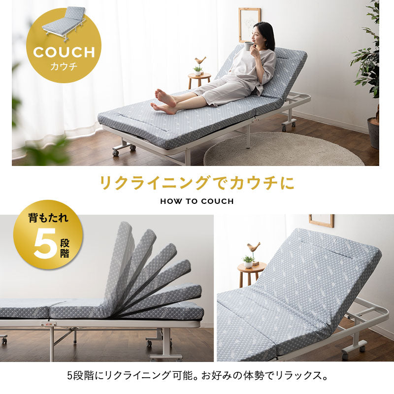3WAY 折りたたみ ソファベッド 完成品 キャスター付き ソファ カウチ ベッド