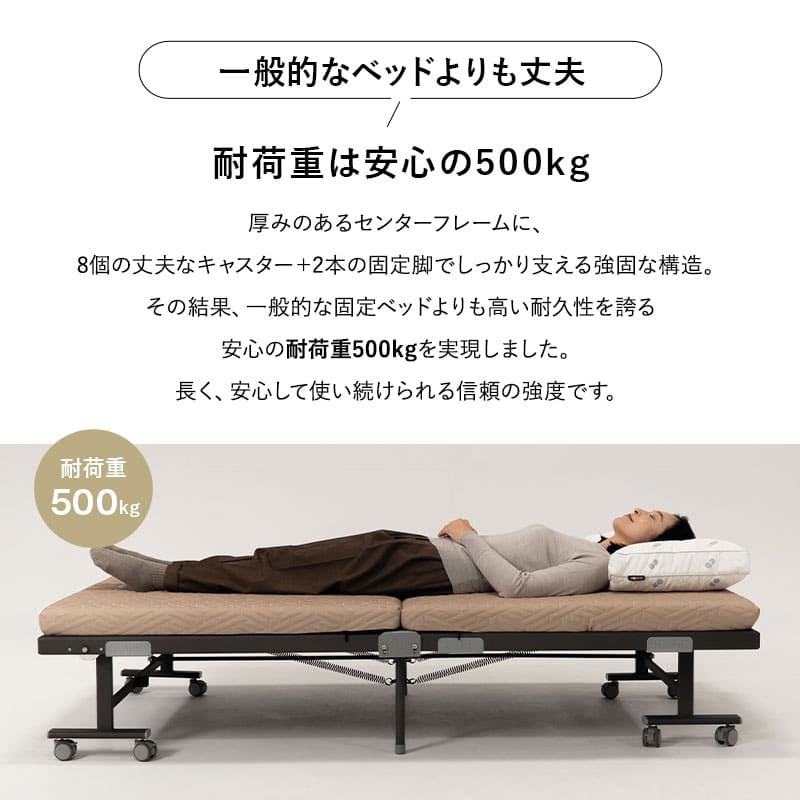 スマートスペースベッド LUXIM ラクシム シングルサイズ 組立不要 完成品 折りたたみベッド マットレス付 ショールーム体験可