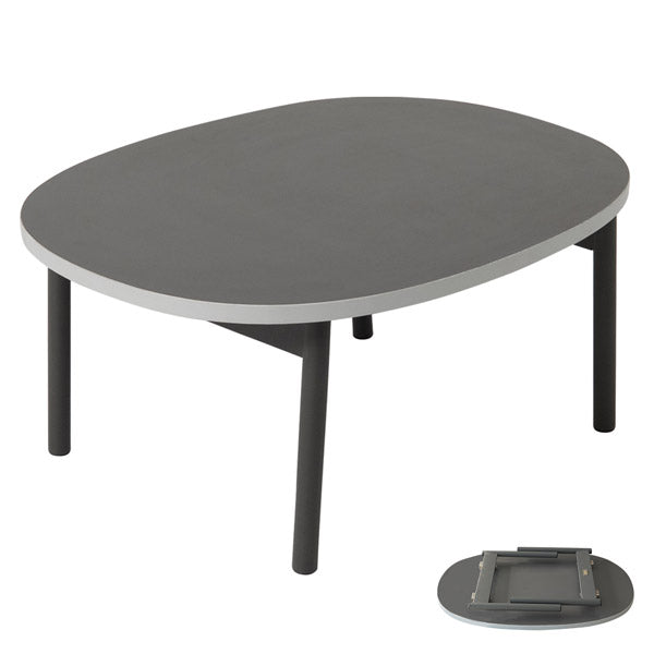 折りたたみローテーブル SORVA 幅85cm 楕円形 完成品 超薄型 ペタンコ スリム 軽量 センターテーブル ソファテーブル 折り畳みテーブル 文机 座卓 キッズデスク キッズテーブル 折れ脚 食事 仕事 作業 リビング ダイニング