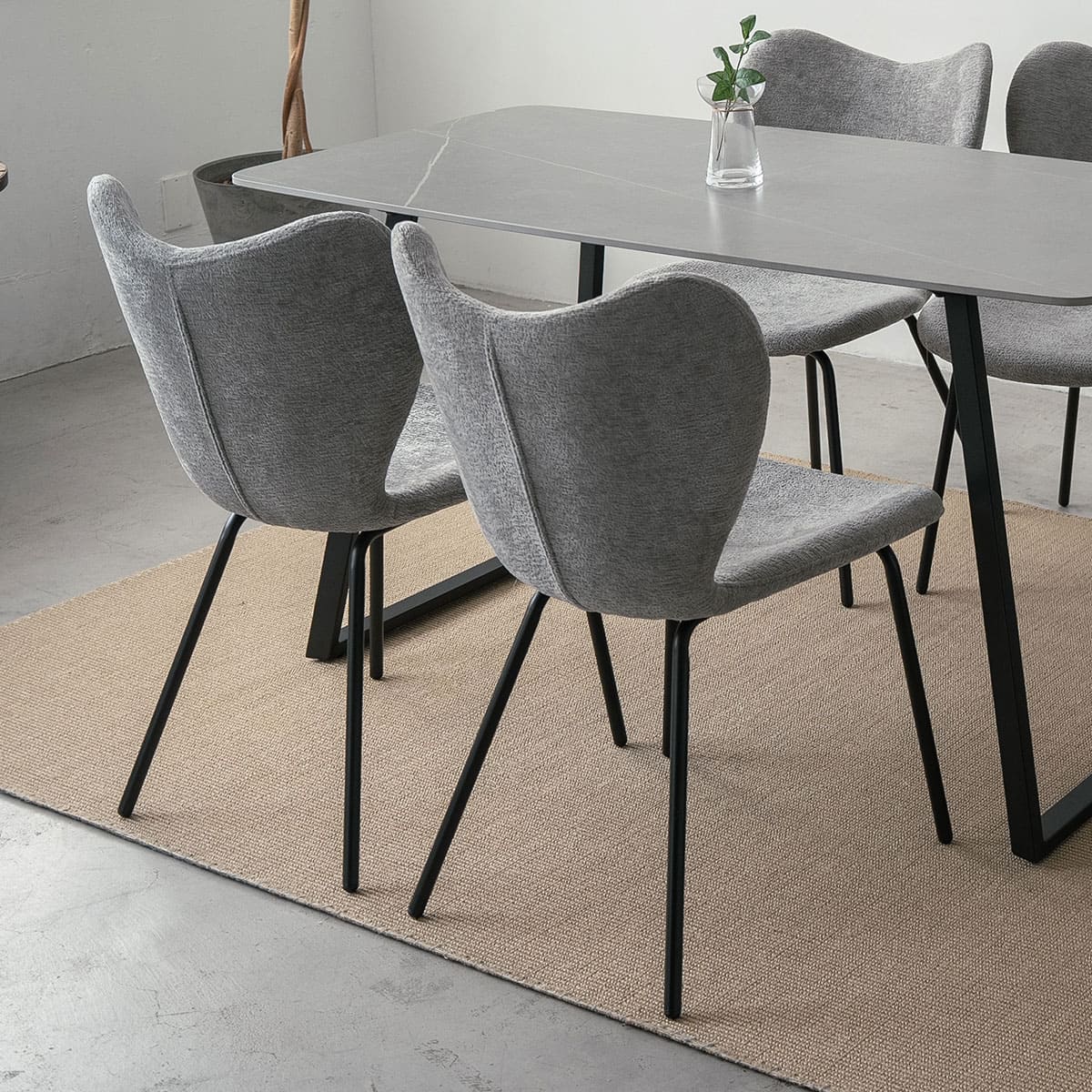 ダイニングチェア 同色 2脚セット ファブリック スチール脚 椅子 いす イス チェア 1人掛け 1人用