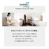 リフティングテーブル ベッドサイドテーブル 幅76cm 折りたたみ しまえる ガス圧昇降式 高さ調節可能 キャスター付き 昇降式テーブル 補助テーブル 昇降式デスク 机 作業台 食事 仕事 介護