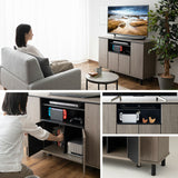 テレビボード テレビ台 幅111cm 24型～49型対応 ロボット掃除機対応 ミドルボード ヴィンテージ 木目 収納スペース付き 収納棚 AVラック