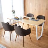 回転式 ダイニングチェア 肘掛け付き 椅子 いす イス チェア ソファ 天然木 ファブリック グレー ブルー ブラウン