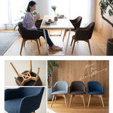 回転式 ダイニングチェア 肘掛け付き 椅子 いす イス チェア ソファ 天然木 ファブリック グレー ブルー ブラウン