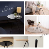 トリポッド サイドテーブル 直径45cm 円形 木製 ナイトテーブル エンドテーブル センターテーブル ローテーブル ミニテーブル 丸型 天然木 スチール脚 ベッドサイド ソファサイド デスクサイド 廊下 玄関