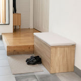 収納付き ボックスベンチ ベンチボックス 幅90cm 高さ45cm 木目 ベンチ スツール 腰掛け 椅子 チェア 玄関収納 収納家具 防災 ストック おもちゃ箱 収納ボックス 収納ベンチ 収納スツール ダイニングチェア ダイニングベンチ エントランスベンチ フットベンチ トイス