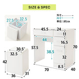 デスク＆スツール 2点セット 幅70cm コンパクト 鏡台 ドレッサーテーブル パソコンデスク テーブル デスク 机 スツール 引き出し収納 椅子付き