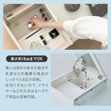 ドレッサーテーブル 幅80cm 完成品 ローテーブル 鏡台 1台2役 コンパクト センターテーブル 机 デスク 化粧台 メイク台 ロータイプ 木製 天然木 ガラス天板 引き出し収納 コスメ収納