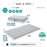 スカイブリージーマットレス 三つ折り 3つ折り 折りたたみ 抗ウイルス 日本製 高反発 3Dファイバー かため トッパー オーバーレイ 洗える 丸洗い 清潔 通気性抜群 ショールーム体験可