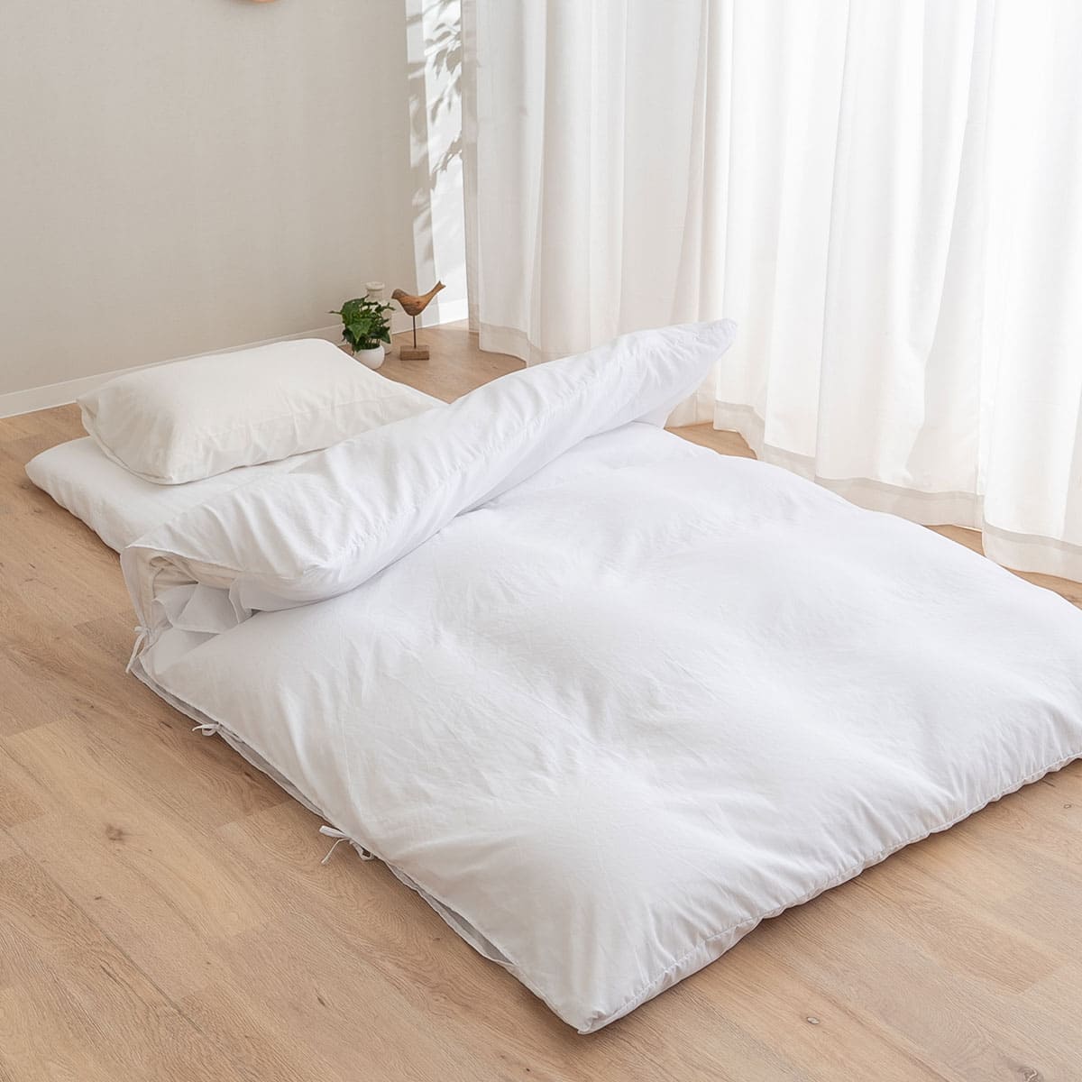 布団カバー 3点セット シングル セミダブル ダブル 時短 ファスナーレス 掛け布団カバー 敷き布団カバー マットレスカバー 枕カバー ピローケース シーツ 無地 布団 民泊 ゲストハウス ホテル 旅館 宿泊施設 洗い換え 交換 白 ホワイト