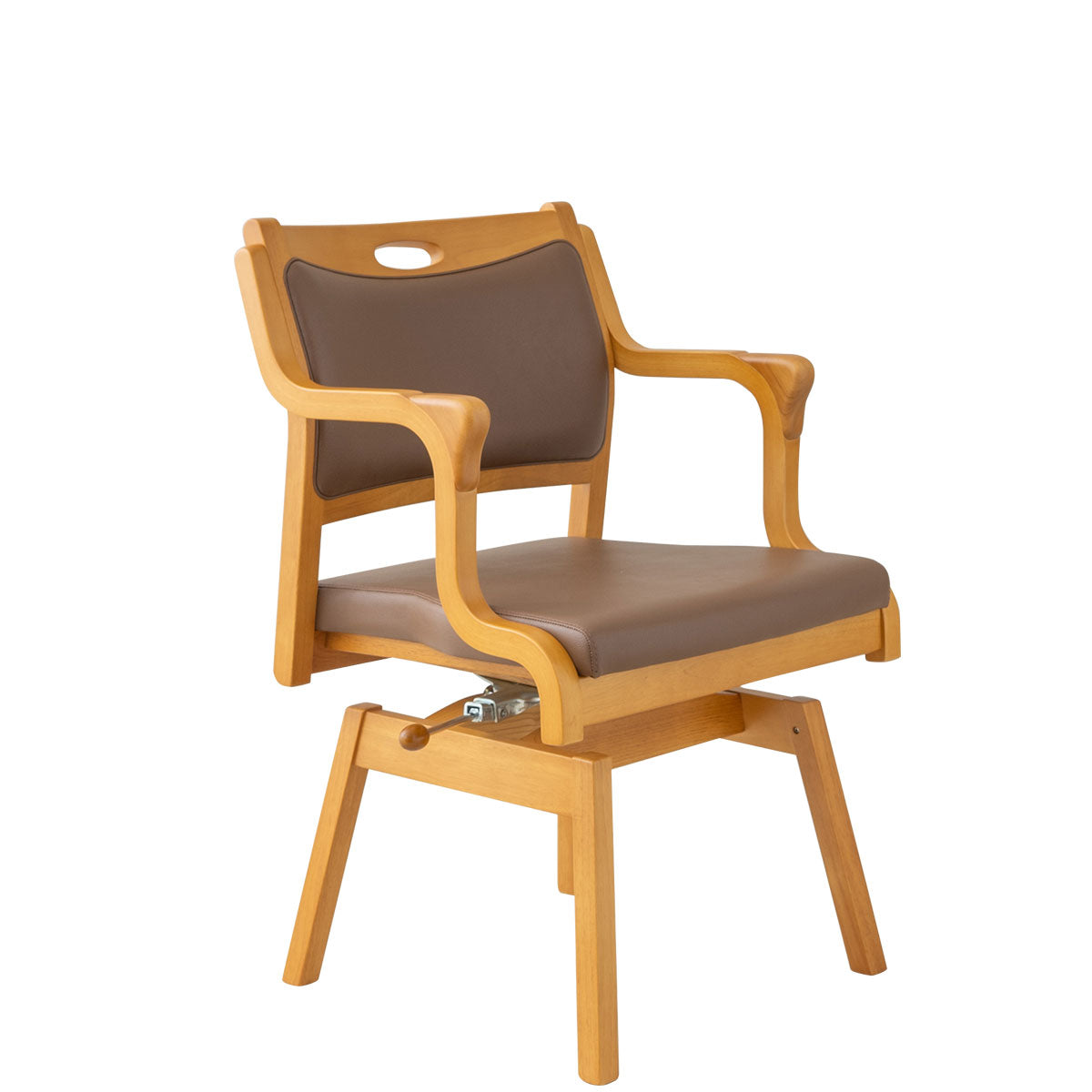 座面ロック機能付き 回転チェア ダイニングチェア ストッパー付き 肘付き アルコール対応 次亜塩素酸対応 防汚 難燃 腰痛対策 1人用