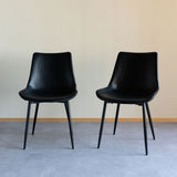 ダイニングチェア 同色 2脚セット 合成皮革 レザー調チェア カフェチェア 椅子 いす イス チェア スチール脚 ヴィンテージ カフェ風 食卓用 リビング ダイニング