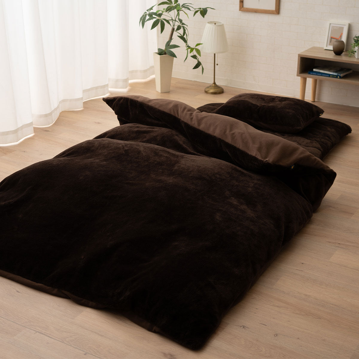 布団用カバー 4点セット 極暖 +4℃ 吸湿発熱 あったか 秋 冬 防寒対策 寒さ対策 冷え対策 (掛け布団カバー/ワンタッチシーツ/枕カバー2枚組)