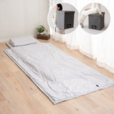 寝具コンビニ 布団4点セット セミシングル （掛け布団・敷き布団・枕・収納バッグ） 折りたたみ 省スペース 防災備蓄 青山ショールーム体験可