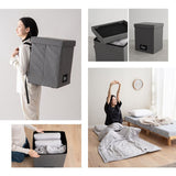 寝具コンビニ 布団4点セット セミシングル （掛け布団・敷き布団・枕・収納バッグ） 折りたたみ 省スペース 防災備蓄 青山ショールーム体験可