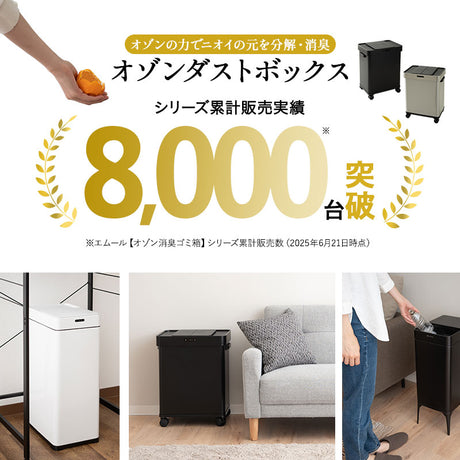 オゾン消臭機能付 電動 ダストボックス 22L 30L ゴミ箱 自動開閉 スライド式 人感センサー付き 脚付き リビング用 分別用