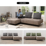 寝るソファ ローソファ フロアソファ リビングソファ ダイニングソファ ソファ ベッド ゆったりサイズ バックレスト付き 角度調節可能 3人掛け 3.5人掛け 4人掛け