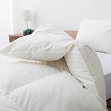 羽毛布団 セミダブル 日本製 ロイヤルゴールドラベル ポーランド産ホワイトダックダウン93％ 非圧縮 新合繊生地使用 軽量 収納ケース付き ループ付き