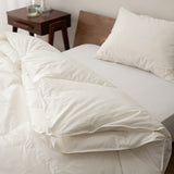 2枚合わせ羽毛布団 シングル 日本製 ロイヤルゴールドラベル ポーランド産ホワイトダックダウン93% 非圧縮 ループ付き 収納ケース付き