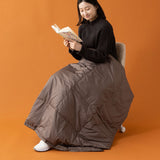 ポケッタブル ハーフケット ポンチョ ひざ掛け クッション 洗濯機丸洗いOK 軽量 発熱 あったか 羽毛 ダウン ギフト プレゼント