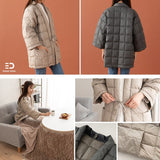 羽毛はんてん 羽毛半纏 袖あり 長袖 ポケット付き 羽毛 ダウン 半てん 半天 袢纏 洗える ルームウェア 部屋着 パジャマ