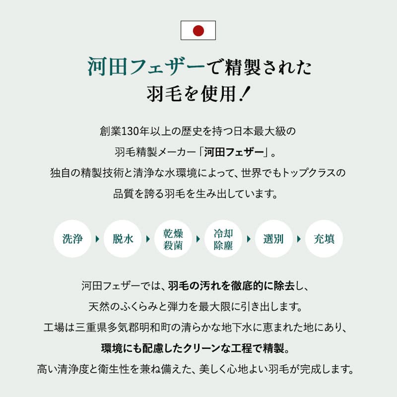 羽毛布団 掛け布団 リサイクル羽毛 再生羽毛 清潔 軽量 高品質 収納ケース付き ループ付き 保温 あったか リサイクルダウン リサイクルフェザー 河田フェザー