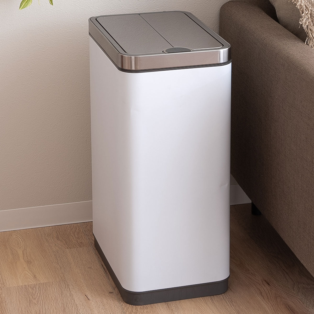 電動 バタフライ式 ダストボックス 50L ゴミ箱 脱臭剤ポケット付き 自動開閉 センサーオープン 人感センサー付き 大容量 スリム