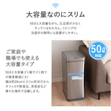 電動 バタフライ式 ダストボックス 50L ゴミ箱 脱臭剤ポケット付き 自動開閉 センサーオープン 人感センサー付き 大容量 スリム