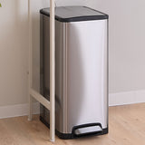 バタフライ式 ダストボックス 32L ペダル式 ゴミ箱 ロック付き インナーバケツ付き 持ち手付き 静音 大容量 スリム