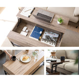 リフトアップテーブル 幅90cm 長方形 昇降式 高さ調節可能 収納付き リフトテーブル ローテーブル センターテーブル 昇降式デスク パソコンデスク ワークデスク 机 作業台 木製 食事 仕事 リビング ダイニング