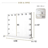 LEDライト付き ハリウッドミラー NEO 女優ミラー 女優鏡 壁掛け スタンド 2way 大型 タッチパネル USBポート付き 女優ライト