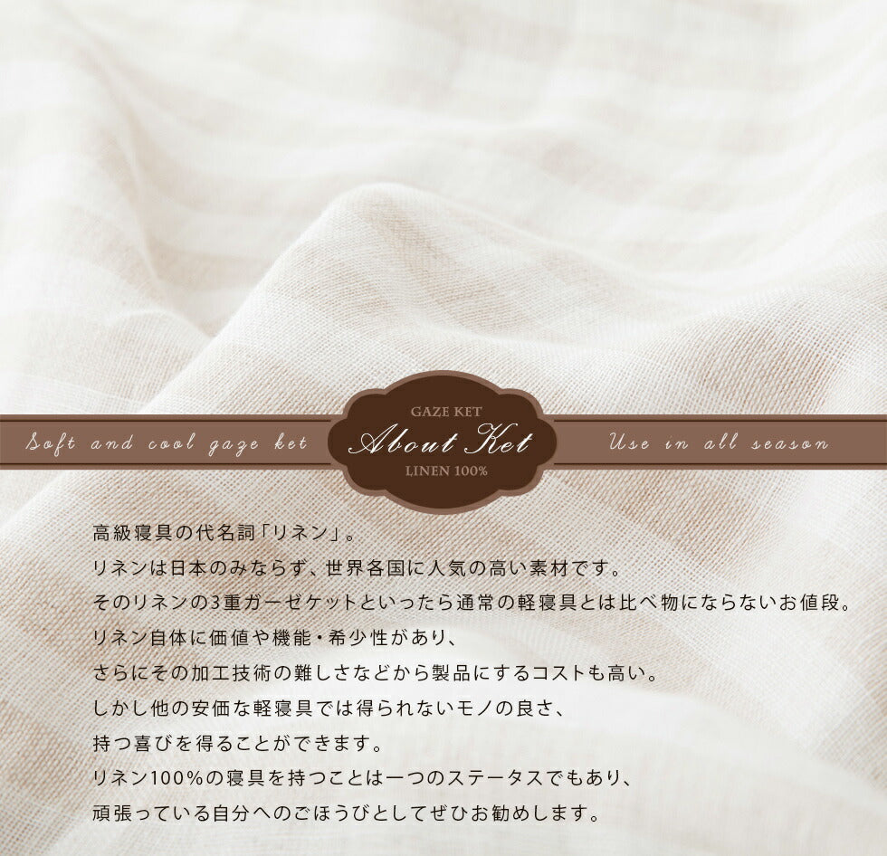 3重ガーゼケット シングルサイズ 『レイチェルボーダー』