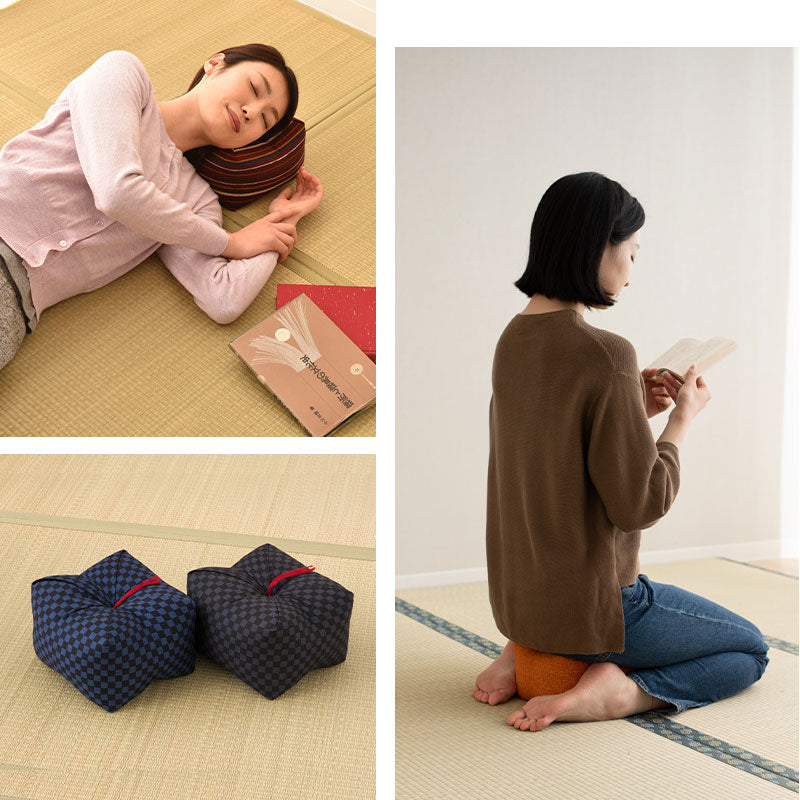 正座クッション 正座椅子 日本製 そばがら 綿100％ しびれ対策 そば殻枕 ごろ寝枕 葬式 通夜 法事 稽古 あぐら
