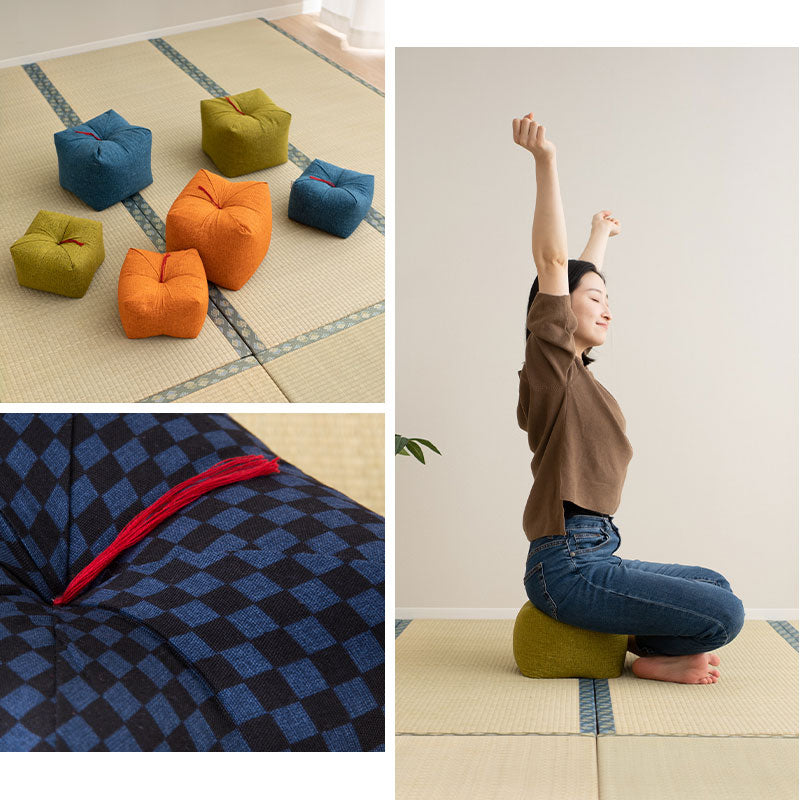 正座クッション 大きいサイズ 正座椅子 日本製 そばがら 綿100％ しびれ対策 そば殻枕 ごろ寝枕 葬式 通夜 法事 稽古 あぐら