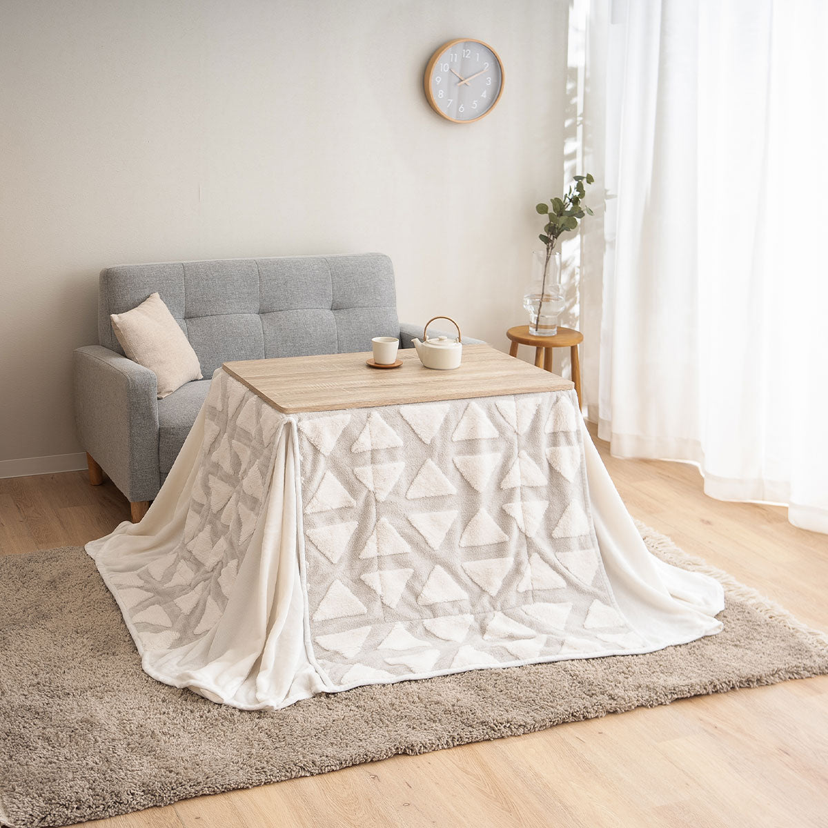 ボアジャガード こたつ布団 ハイタイプこたつ用 幅80cm 幅120cm 長方形 省スペース こたつ掛け布団 北欧柄