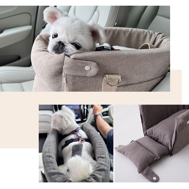 運転席と助手席の間用 ドライブベッド 超小型犬 小型犬 クッション付き 飛び出し防止 ドライブボックス 車用ペットシート キャリーバッグ ペットキャリー 犬用 車載 移動 おでかけ