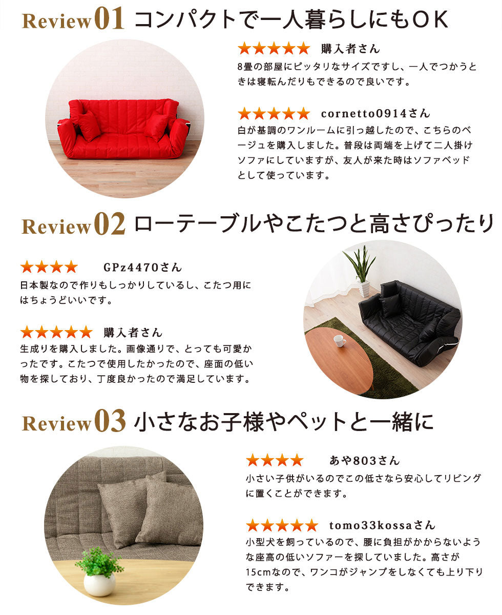 マルチリクライニングソファ 低反発