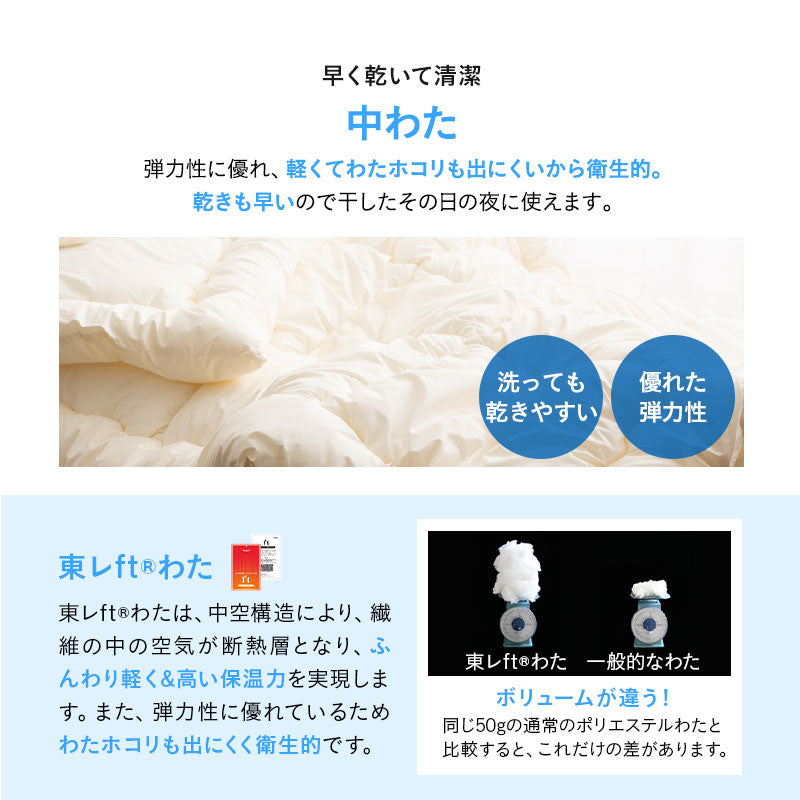 掛け布団 シングルサイズ 日本製 わた入り