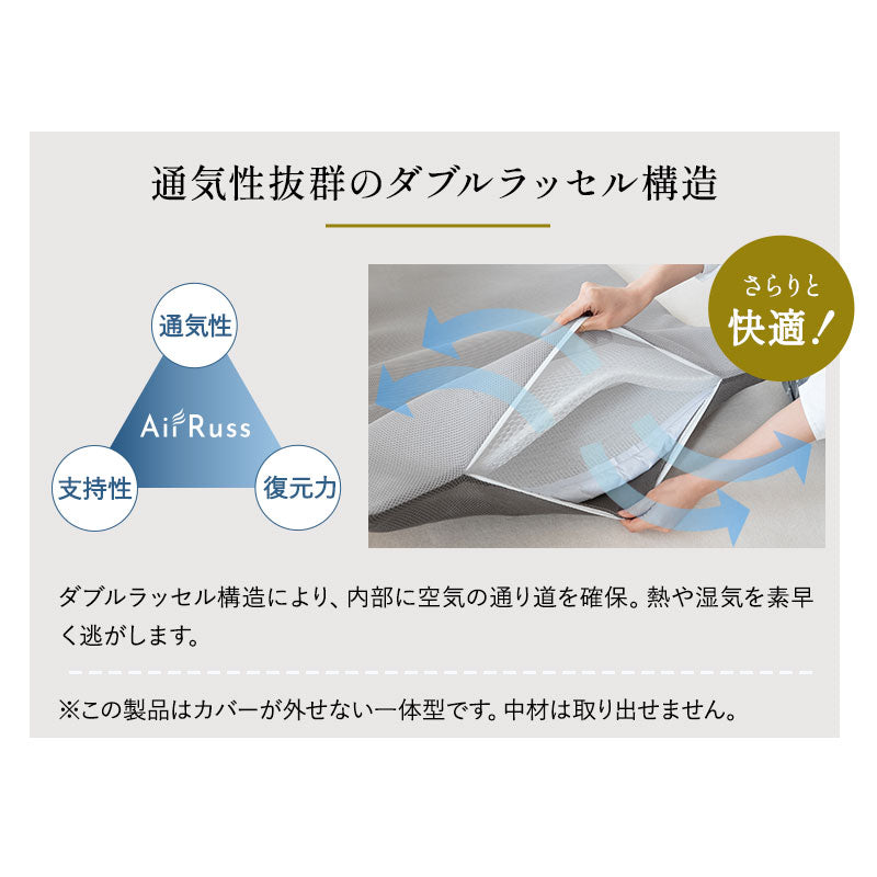 トッパー オーバーレイ ロールマットレス ポータブルマットレス 丸洗い可能 収納バッグ付き ロール式 寝心地改善 中材のヘタりはドライヤーの温風で復元可能