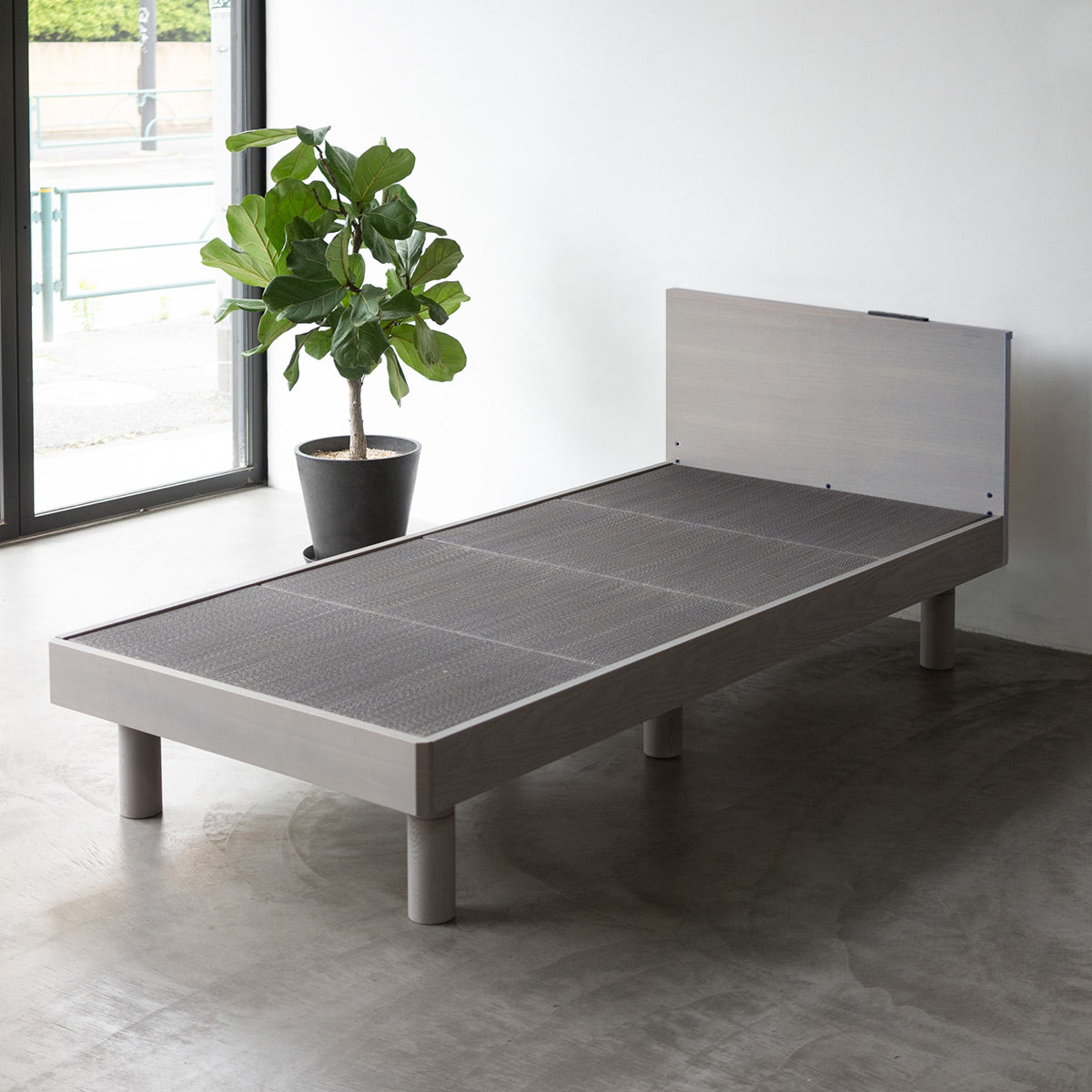 居間になる畳ベッド  ジャストフレーム 木製 桐 すのこ スノコ 天然い草