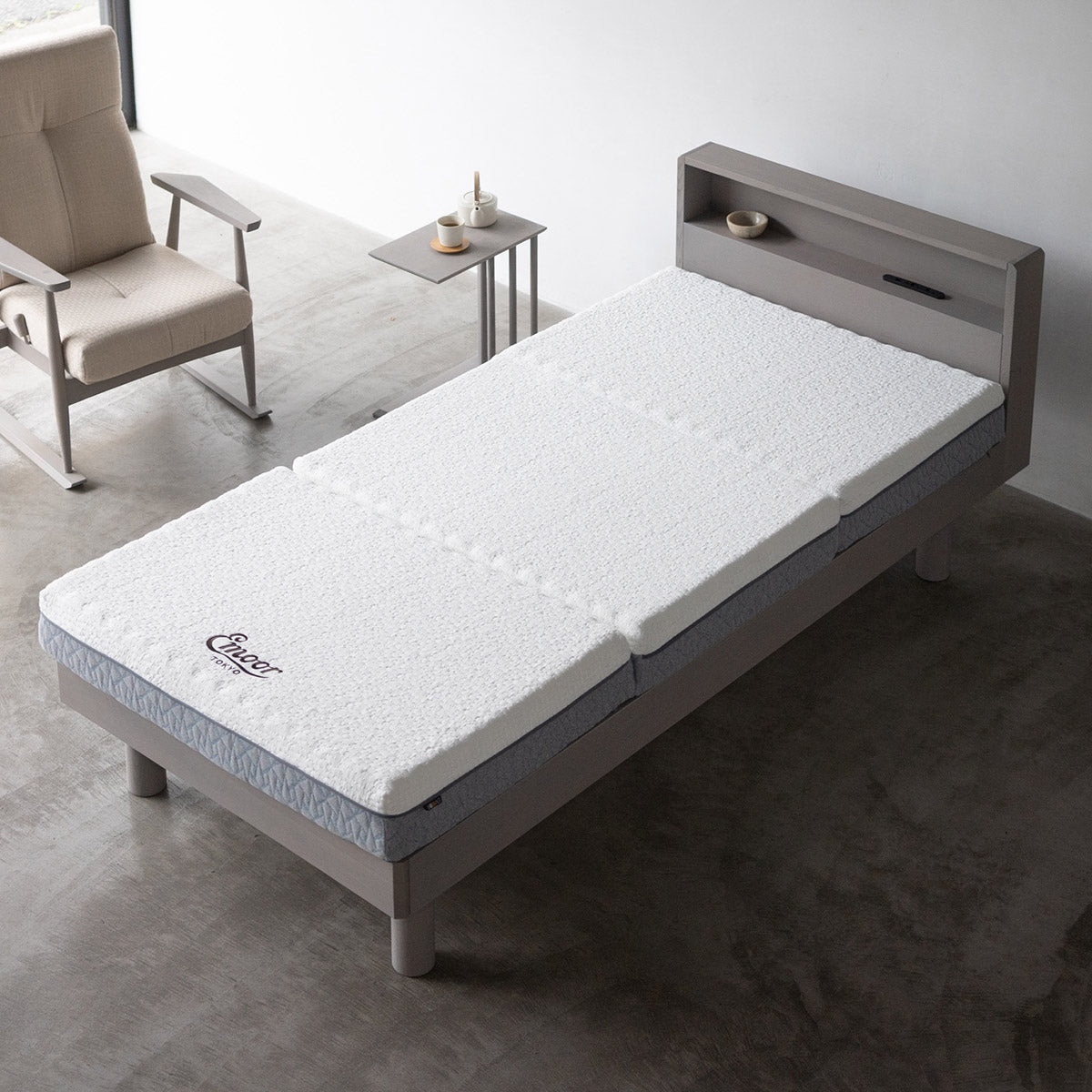 居間になる畳ベッド 選べるマットレス 2点セット  ( #101 ジャストフレーム キャビネットタイプ ) セミダブル