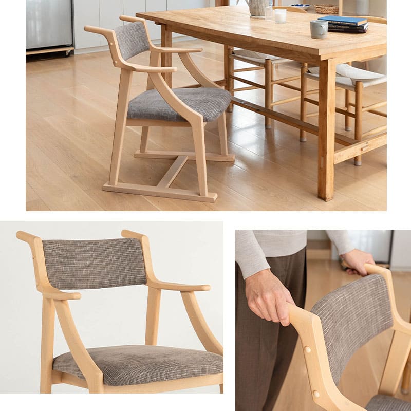 【メディア掲載】 食を楽しむための椅子 みのり オリジナル ダイニングチェア 高座椅子 すぐに使える完成品 食事 軽休息 肘掛け付き ブラウン 母の日 父の日 敬老の日 ギフト 誕生日 プレゼント 一人掛け コンパクト 軽量　青山ショールーム体験可